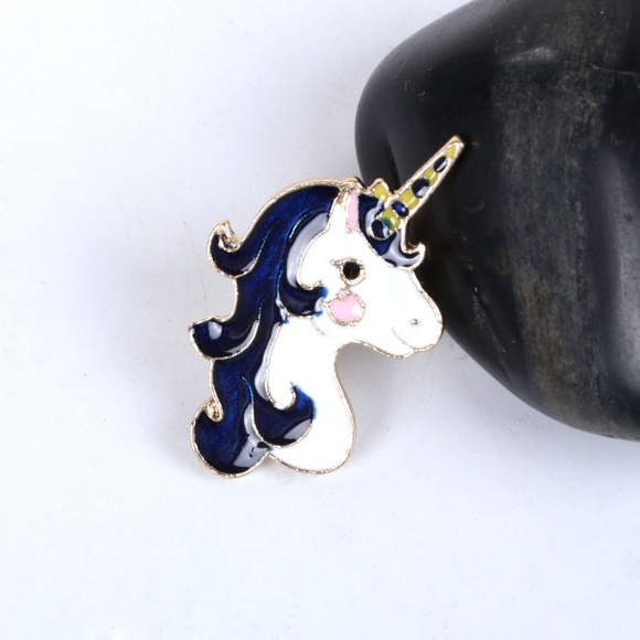 Gold Plated & Enamel Unicorn Tie Tac - Picture 3 of 3
